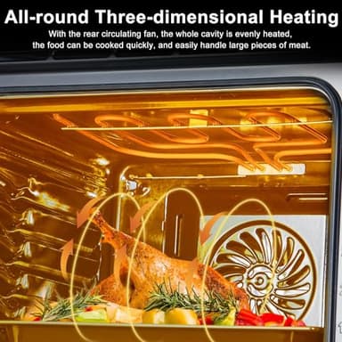 24 Inch Single Wall Oven, 2.5 Cu.ft Built-in Electric Wall Oven with 8 Cooking Functions in Stainless Steel, Mechanical Knob Control - Image 4