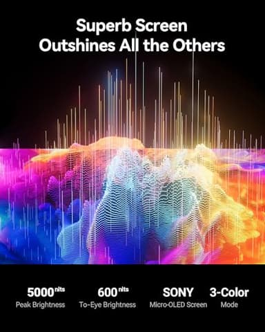 RayNeo Air 2s XR Glasses - AR Glasses, 201" 120Hz 5000 Nits FHD OLED Display, Video Display Glasses Compatible with iPhone 16,15/Android/Switch/PS5/SteamDeck, 2024 Model - Image 3
