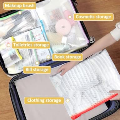 YOPCDJ 42pcs Mesh Zipper Pouch Bags, Puzzle Bag for Organizing Storage,12 Colors for Puzzles Board Game Storage, 8 Sizes for Reusable Plastic Zip Organizer for Travel - Image 6