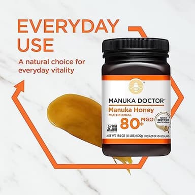 MANUKA DOCTOR - MGO 80+ Manuka Honey Multifloral, 100% Pure New Zealand Honey. Certified. Guaranteed. RAW. Non-GMO (17.6oz - Image 8