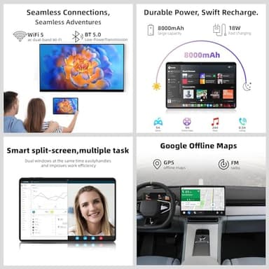 2025 Upgraded Android 14 Tablet 11inch, 12GB+128GB+512GB, Support Face Unlock,18W Fast Charging with 8000mAh Large Battery ,Dual WiFi6, Dual Camera,Octa-Core CPU, Bluetooth,HD Touchscreen Display - Image 2