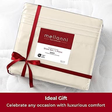 Mellanni Extra Deep Full Sheets - 4 PC Iconic Collection Bedding - Hotel Luxury, Ultra Soft, Cooling Bed Sheets - Wrinkle, Fade, Stain Resistant (Full, Golden Ivory) - Image 9