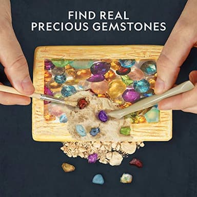National Geographic Semi-Precious Gemstone Dig Kit for Kids - 15 Gems Including Amethyst, Garnet, Opal, Blue Topaz, and More - Image 2