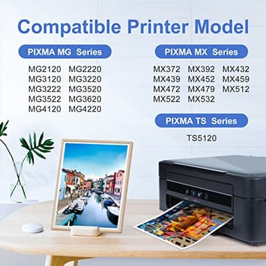 PG-240 XL/CL-241 XL Ink Cartridges Replacement for Canon 240XL 241XL Combo Pack 240 241 for Canon PIXMA MG3620 TS5120 MG3520 MG3600 MG3220 MX472 Printer (1 Black, 1 Tri-Color, 2 Pack) - Image 2