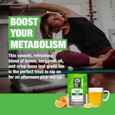 Tiesta Tea - Lean Green Machine, Loose Leaf, Light Citrus Green, Premium Blend, Medium Caffeinated, 25 Cups, 1.9 Ounce Resealable Pouch - Image 4