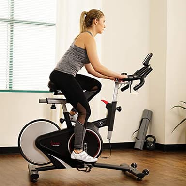 Sunny Health & Fitness Magnetic Rear Belt Drive Indoor Cycling Exercise Bike with RPM Cadence Sensor - SF-B1709, Black - Image 9