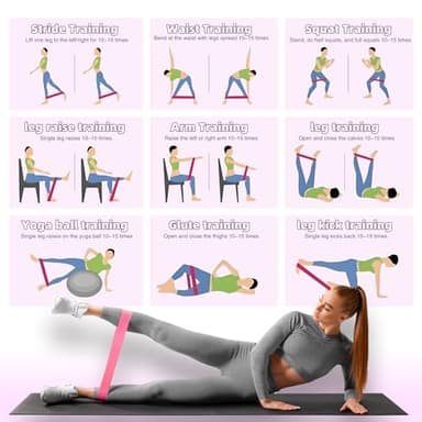 Resistance Loop Exercise Bands, Resistance Bands Exercise Bands for Home Fitness, Stretching, Strength Training, Physical Therapy,Elastic Workout Bands for Women Men Kids, Set of 5 (Assorted) - Image 5