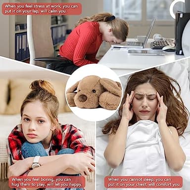 Niuniu Daddy Weighted Dog Stuffed Animals for Anxiety, 3.3lb Weighted Plush Dog Toy Pillowfort for Adults Kids Girls Boys, Large Stuffed Puppy Plush Pillow as Gift for Valentine Include Bag Sticker - Image 9