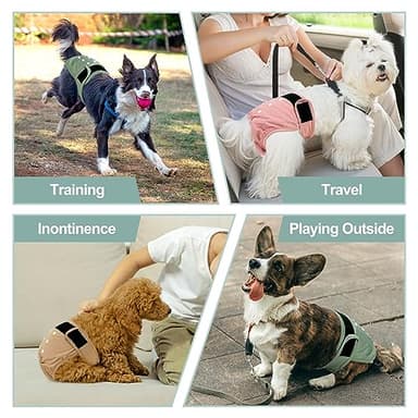 Grecle Washable Female Dog Diapers - Premium Reusable Diapers for Doggie in Heat - Highly Absorbent Dog Diapers Female for Pet Incontinence with Adjustable Snaps (Pink, M) - Image 7