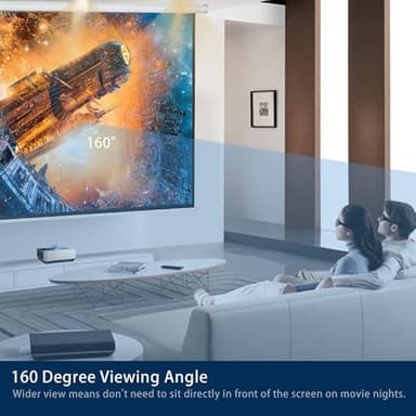 Kayle 120" Motorized Projector Screen Electric Diagonal Automatic Projection 16:9 HD Movies Screen for Home Theater Presentation Education Outdoor Indoor W/Wireless Remote, Wall/Ceiling Mount (White) - Image 3