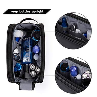 BAGSMART Toiletry Bag for Men, Travel Toiletry Organizer Dopp Kit Water-resistant Shaving Bag for Toiletries Accessories, Door Room Essentials, Black-medium - Image 4