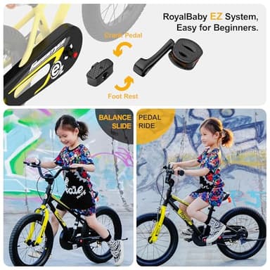 RoyalBaby EZ Toddlers Kids Bike, 14 Inch Wheel Bicycle with Quick Release Crank for Beginners Boys Girls Ages 3-5 Years, Easy Learn Biking, Royal Blue - Image 4