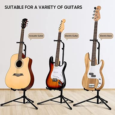 CAHAYA Universal Floor Guitar Stand - Folding Stands with Neck Holder for Acoustic, Electric, Classical & Bass Guitars - 2Pack CY0287 - Image 9