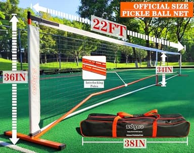 Pickleball Nets Set with 4 Fiberglass Lightweight Pickleball Paddles, 6 Outdoor Pickle Balls, and Court Marking Kit, and Carrying Bag Portable Pickleball Net for Backyard, Driveway - Image 6
