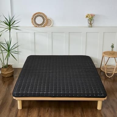 Zelladorra Japanese Floor Mattress Queen, Anti-Slip Japanese Futon Foldable Tatami Mat for Guests, Black - Image 7