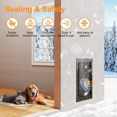 Dog Door for Wall, All Aluminum Large Doggy Door Doggie door, Pet Door Easy to Install, 2 Magnetic Flaps Energy Efficient, Wide Telescoping Tunnel for Interior & Exterior Walls, Pet Up to 110 Lb-Black - Image 4