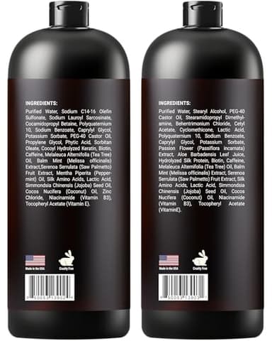 Biotin Shampoo and Conditioner Set with Keratin - Sulfate-Free Advanced Anti-Thinning, Hair Growth Shampoo and Conditioner Combo Repair Formula - with DHT Blockers, for Men & Women - 16 fl oz each - Image 9