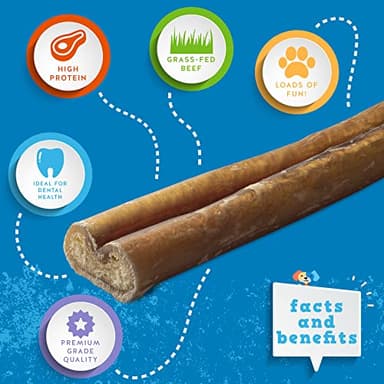 Jack&Pup 6-inch Bully Sticks for Aggressive Chewers (5 Pack) Dog Chews Long Lasting, Bully Sticks for Medium Dogs - Image 2