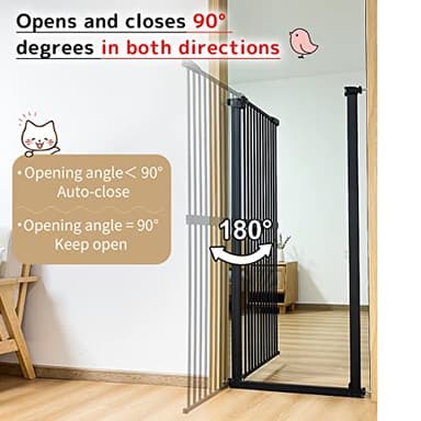 Lumizone Extra Tall Cat Gate 61.02" High Pressure Mounted Extra Wide 63.39"-67.32" (17Sizes) 1.37" Gap No Drilling Auto-Close Tall Pet Gate for Dogs (Black, 63.32"-67.91"/161-171cm) - Image 7