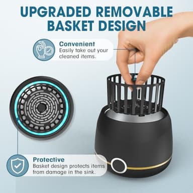 Dental Ultrasonic Retainer Cleaner Machine: Nicwell 200ML Dental Cleaning Pod for Denture, Mouth Guard, Night Guard, Braces, Tray, Aligner 45kHz Cleaner with Protection Design & Digital Timer - Image 5