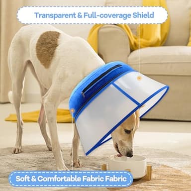 NoarWin 2-in-1 Inflatable Dog Cone Collar with Detachable Anti-Licking Shield, Soft Adjustable Elizabethan Collar for Dogs After Surgery (L, Blue) - Image 6