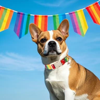 DOGWONG LGBT Dog Collar, Rainbow LGBTQ Dog Collars, Adjustable Cute Pride LGBT Pet Collars Design Quick Release Buckle Dogs Necklace for Small Medium Large Dogs - Image 5