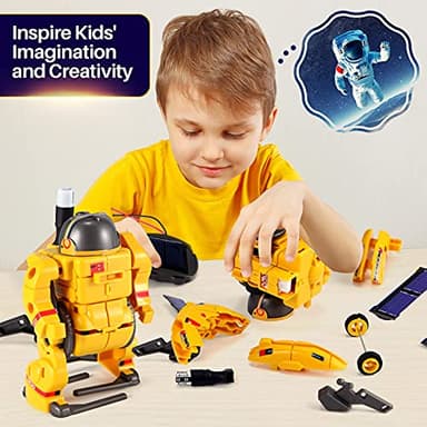 COBFDHA STEM Projects for Kids Age 8-12, Science Kits Boys, Solar Robot Space Toys Gifts 8-14 Year Old Teen Boys Girls, 120Pcs Building Experiments Robots Teenage Ages 9 10 11 12 , Yellow - Image 5