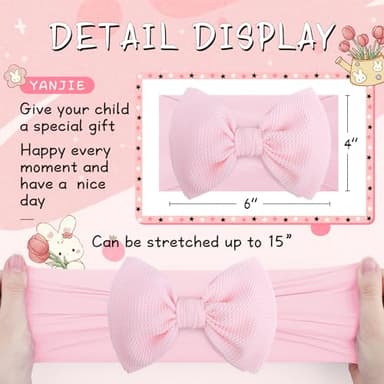YanJie Infant, Newborn & Toddler Hair Accessories - Pretty Bow Headbands in Pink, Red & Blue - Image 4