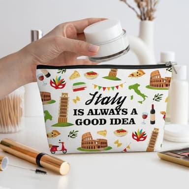 Italy Gifts Makeup Bag, Italy Souvenir Italy Lovers Gift Funny Italy Travel Vacation Cosmetic Bag for Women Friend Sister Grandma Girls Trip Birthday Christmas Bachelorette Party Friendship Gifts - Image 6