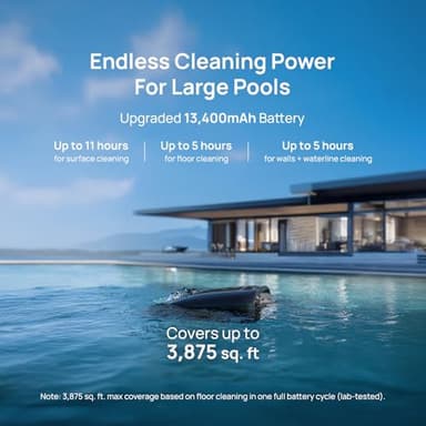 Beatbot AquaSense 2 Pro Cordless Robotic Pool Cleaner, Unmatched 5-in-1 Cleaning, Surface Parking, Skimmer with APP Control, Water Clarification, for Pools up to 3,875 Sq.ft – Obsidian - Image 5