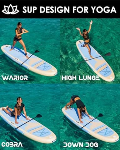 11’x35 Extra Wide Inflatable Paddle Board, 430lb Capacity Stable Paddleboard for Yoga, Stand up Paddle Board for Adults(x3), Full Coverage EVA Deck, 5 Handles, 100L Backpack, All-Round - Image 6