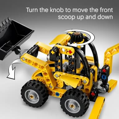 LEGO Technic Backhoe Loader Construction Toy - Building Toy Set for Boys and Girls, Ages 7+ - Educational Gift Idea for Kids Birthday with Usable Back Digger, Scoop, & Outriggers - 42197 - Image 3