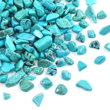 WAYBER 2 Lbs/920g Green Turquoise Decorative Stones Irregular Aquarium Pebbles Crystal Rocks Quartz Gravels for Fish Turtle Tank/Succulent Plants/Air Plants Decoration (Fill 2 Cups) - Image 2