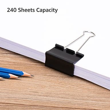 Amazon Basics Sturdy Binder Clips for Office Use, 48 Count (4 Pack of 12), Large, 2 in, Black - Image 6