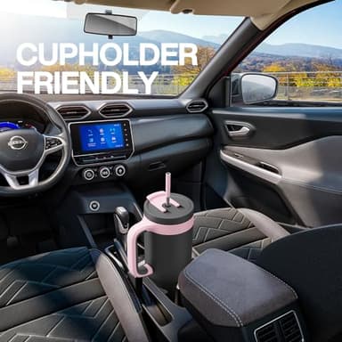 POWCAN 40 oz Tumbler with Handle, 2-in-1 Straw and Sip Lid, Leakproof, Dishwasher Safe, Insulated Stainless Steel Travel Coffee Mug, Keeps Cold for 34 Hours, Fits in Car Cup Holder (Petal) - Image 7