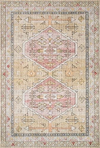 Loloi Skye Collection SKY-04 Gold/Blush 7'-6" x 9'-6" Area Rug - Image 3