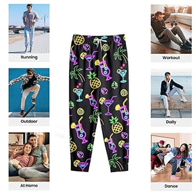 VVGETE Neon 80s Pants Mens Sweatpants Neon Clothes for Men,80s Mens Joggers Track Pants,90s Outfit for Men - Image 5