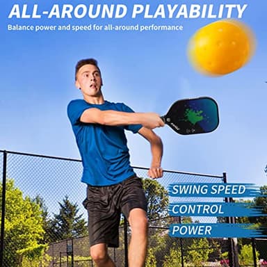 XS XSPAK Pickleball Paddles, Carbon Fiber Surface, Polymer Honeycomb Core, Soft Cushion Grips, Pickleball Set of 2 with 4 Balls and 1 Pickleball Bag - Image 6