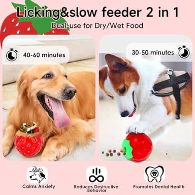 UNQBWE Dog Chew Toy for Large Dog, Stuffable Dog Toy, Treat Dispensing Dog Toy, Frozen Treat Toy, Treat Food Dispensing Ball, Dog Enrichment Toys, Treat-Filling Capabilities for Extended Play Time - Image 2
