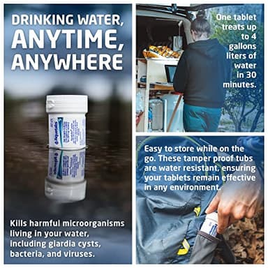Aquatabs 397mg Water Purification Tablets (100 Pack). Water Filtration System for, Camping, Boating, Emergencies, Survival, RVs, and Marine-Use. Easy to Use Treatment and Disinfection. - Image 2