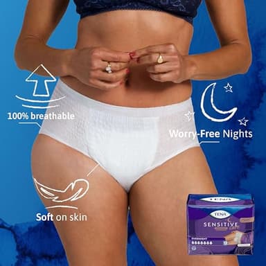 TENA Sensitive Care Overnight Incontinence Underwear for Women, XXLarge, 48 Count (New Sizing) - Image 6