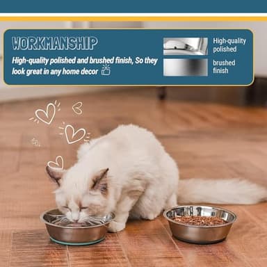 PEGGY11 Lightweight Stainless Steel Dog Bowls - 6 Cup, 2 Pack - Image 5