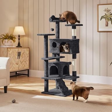 Yaheetech 54in Cat Tree Tower Condo, Cat Tree for Indoor Cats w/Scratching Post for Kittens Pet House Play - Image 3