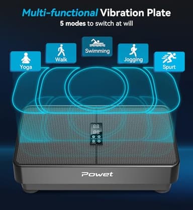 Vibration Plate Exercise Machine, Whole Body Vibrating Plate for Lymphatic Drainage, 400 lbs Weight Capacity Platform with 99 Speeds and 5 Modes Switching Exercise Machines (Black) - Image 2