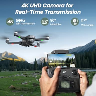 WeFone Drones with Camera for Adults 4k, WF30 GPS Follow Me Drone for Beginners Kids Foldable FPV RC Quadcopter, Return Home, Brushless Motor, 5G Transmission, 40 Mins Flight Time, 2 Batteries - Image 2
