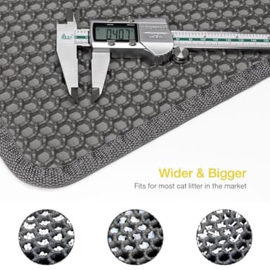 Cat Litter Mat-Litter Box Mat for Kitty, EVA Honeycomb Double Layer Design, Urine & Waterproof Scatter Control, Less Waste, Easier To Clean,Non Slip, Gray - Image 4