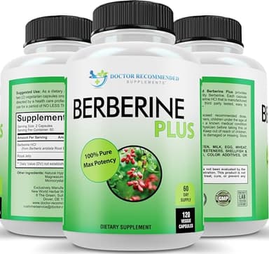DOCTOR RECOMMENDED SUPPLEMENTS Berberine Plus 1200mg Per Serving - 120 Veggie Capsules with Royal Jelly - Image 1