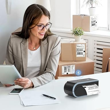 JADENS Bluetooth Thermal Label Printer, Wireless Label Printer with Built-in Paper Bin, Compatible with iOS, Android, Windows, Mac, Chromebook, Widely Used for Etsy, Ebay, Shopify, USPS - Image 5