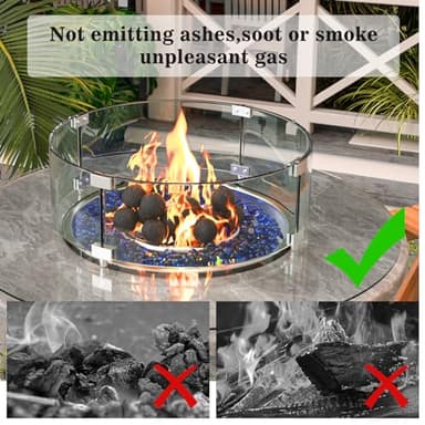 GRISUN Black Round Ceramic Fire Balls for Fire Pit, 4 Inch Tempered Fire Stones for Natural or Propane Fireplace, Safe for Outdoors and Indoors Fire Pit Reusable Fireballs, Set of 12 - Image 3