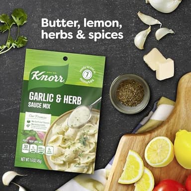 Knorr Sauce Mix Creamy Pasta Sauce For Simple Meals and Sides Garlic & Herb No Artificial Flavors, No Added MSG 1.6 oz, Pack of 24 - Image 4